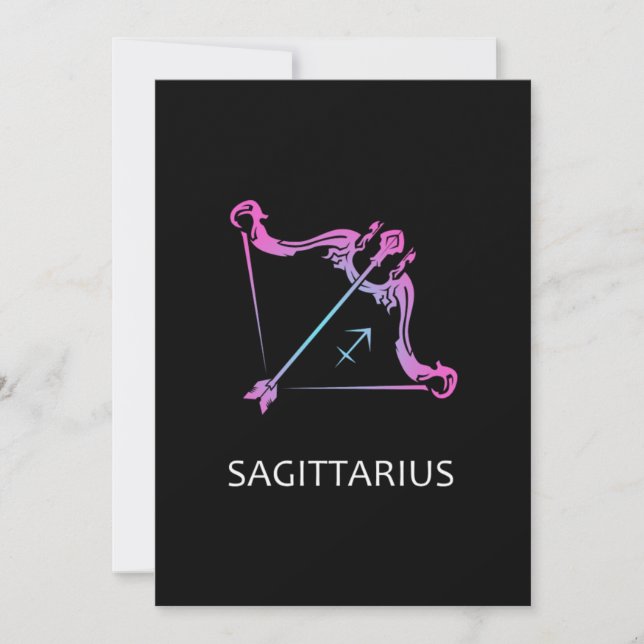 Sagittarius Zodiac skriver under archer Birthday G Inbjudningar (Framsida)