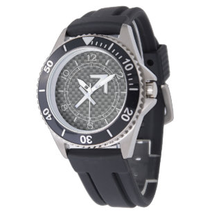 Sagittarius Zodiac Symbol Charcol Carbon Dial Armbandsur