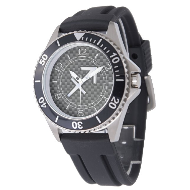 Sagittarius Zodiac Symbol Charcol Carbon Dial Armbandsur (Vinklad)