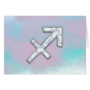 Sagittarius Zodiac Symbol Mor i Pearl Stil Hälsningskort