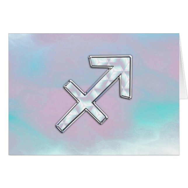 Sagittarius Zodiac Symbol Mor i Pearl Stil Hälsningskort (Framsidan Horizontal)