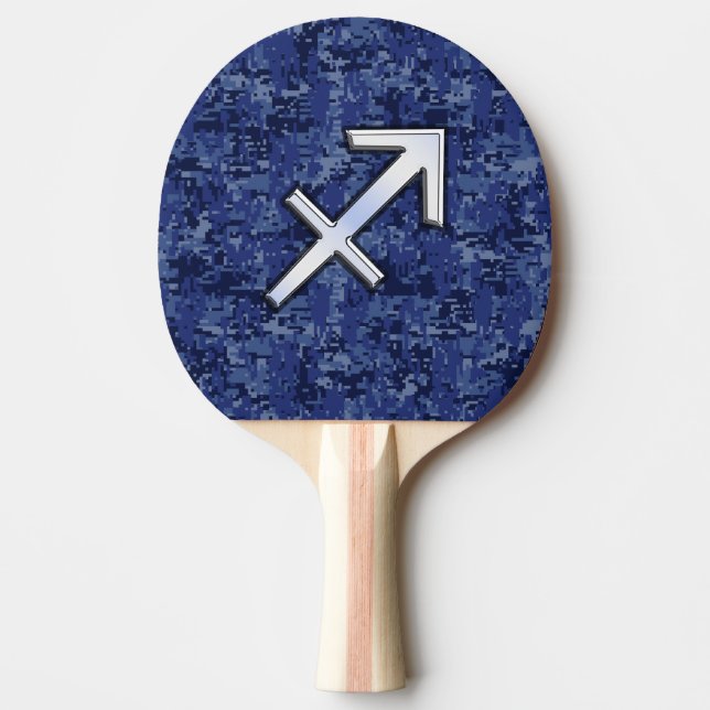 Sagittarius Zodiac Symbol NavyDigital Camouflage Pingisracket (Framsidan)