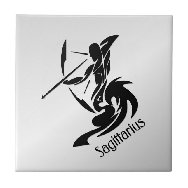 Sagittarius Zodiac Symbol och Sign Kakelplatta (Framsidan)