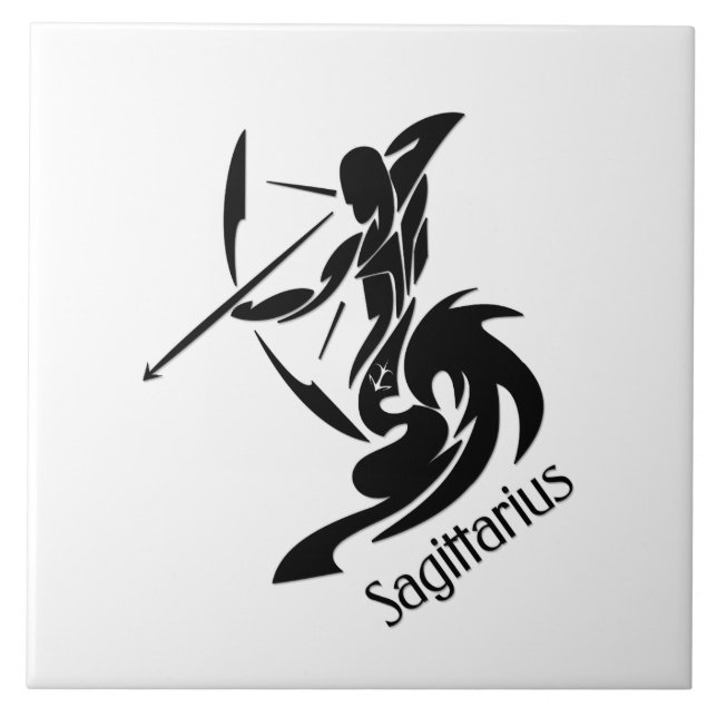 Sagittarius Zodiac Symbol och Sign Kakelplatta (Framsidan)