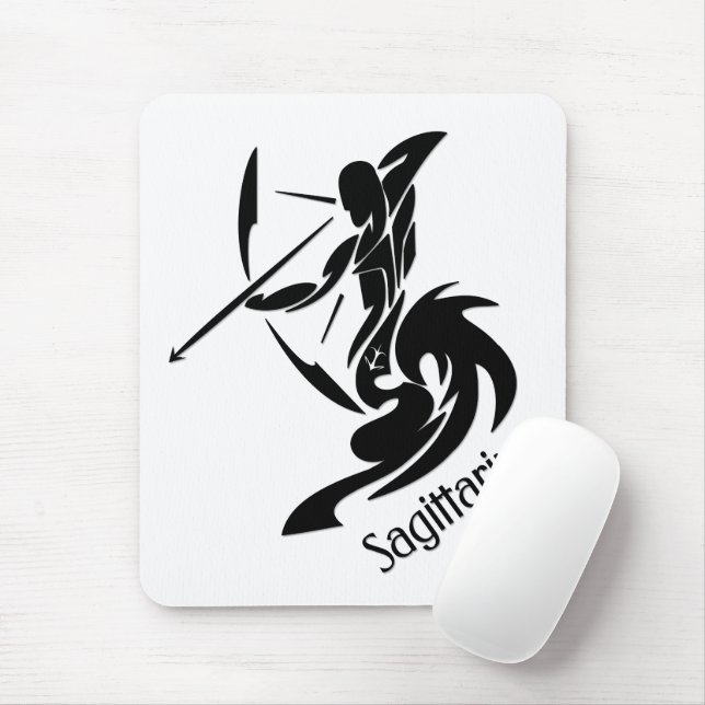 Sagittarius Zodiac Symbol och Sign Musmatta (Med mus)