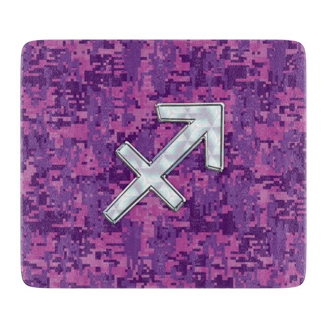 Sagittarius Zodiac Symbol på Fuchsia Digital Camo (Framsidan)