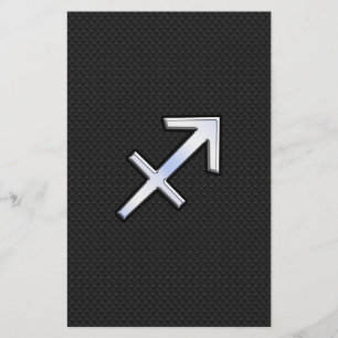 Sagittarius Zodiac Symbol på svart ormhud Brevpapper