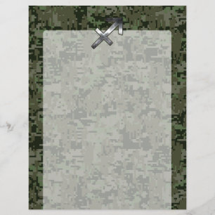 Sagittarius Zodiac Symbol på Woodland Digital Camo