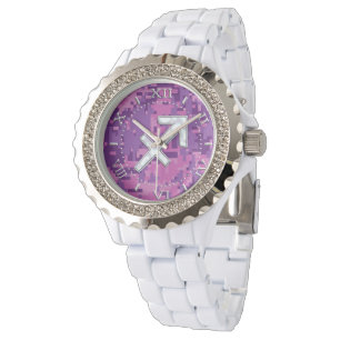 Sagittarius Zodiac Symbol Rosa Camouflage Dial Armbandsur