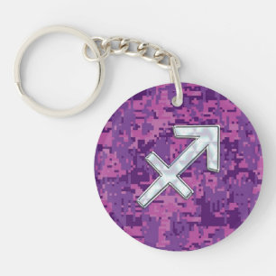 Sagittarius Zodiac Symbol Rosa Digital Camouflage