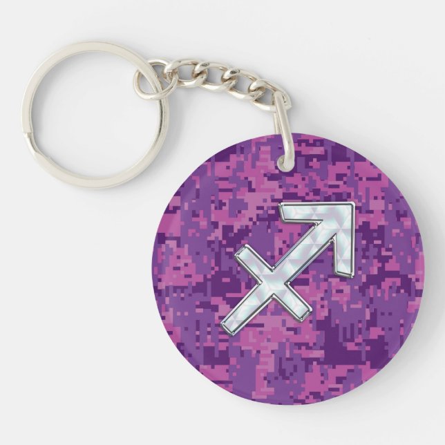 Sagittarius Zodiac Symbol Rosa Digital Camouflage (Framsidan)