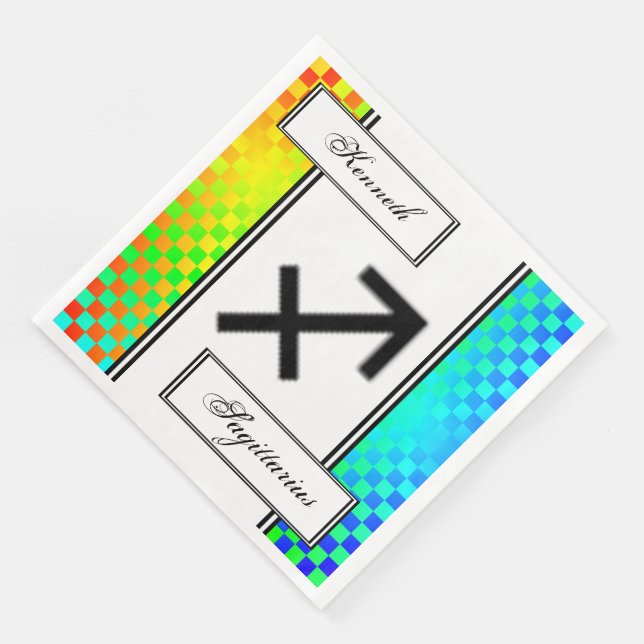Sagittarius Zodiac Symbol Stand av Kenneth Yoncich Pappersservett (Hörn)