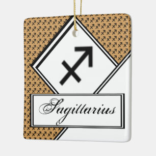 Sagittarius Zodiac Symbol Standard av K Yoncich Julgransprydnad Keramik
