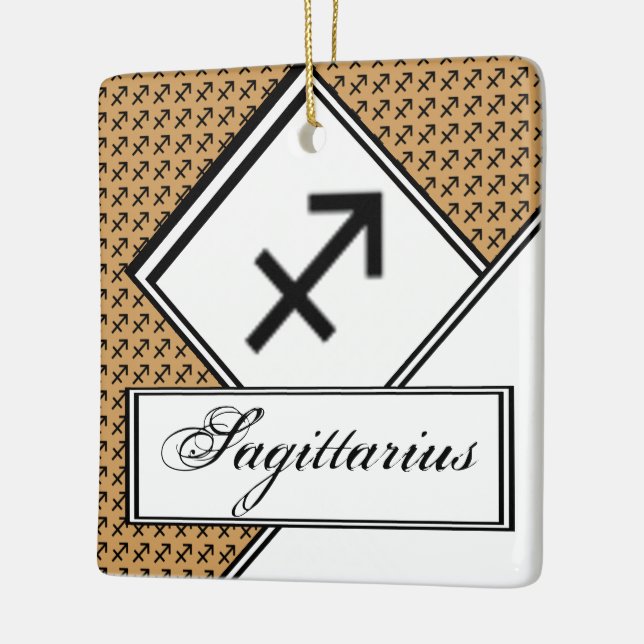 Sagittarius Zodiac Symbol Standard av K Yoncich Julgransprydnad Keramik (Vänster)
