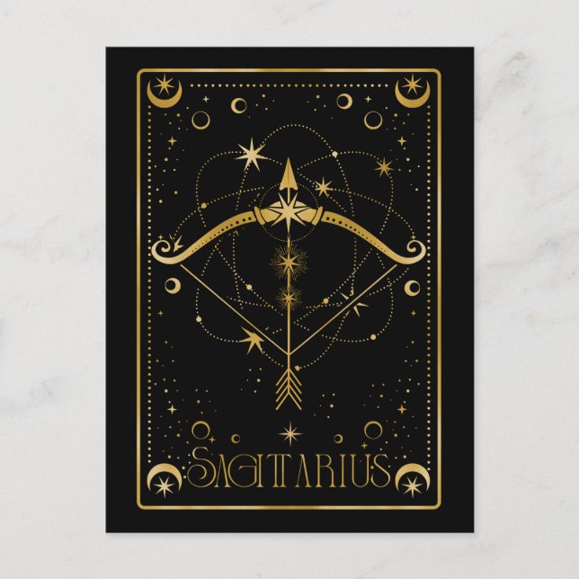 Sagittarius zodiac-symbol vykort (Framsida)