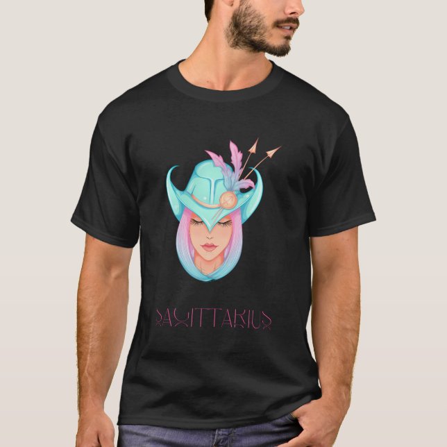 Sagittarius Zodiac T Shirt (Framsida)