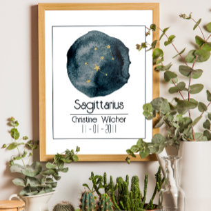 Sagittarius Zodiac-tecken: Anpassat namn och födel Poster