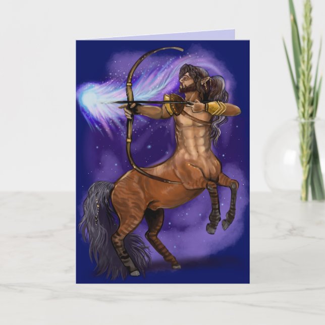 Sagittarius Zodiac-tecken Kort (Framsida)