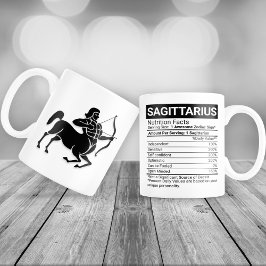 Sagittarius Zodiac-tecken med näringsfakta. Jumbo Mugg