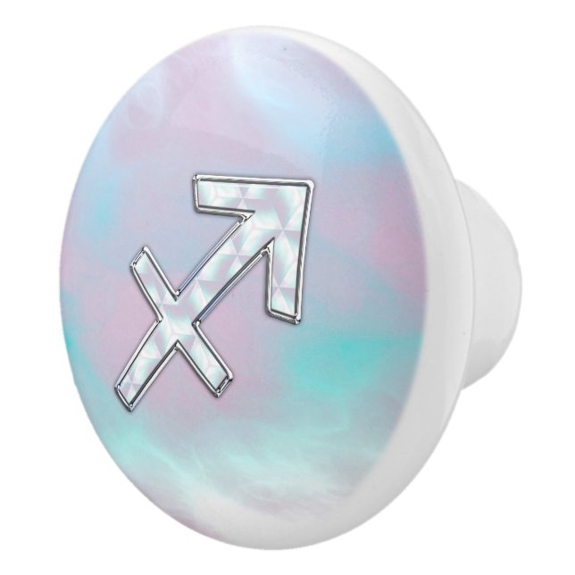 Sagittarius Zodiac-tecken Mor på Pearl Decor Knopp (Höger)