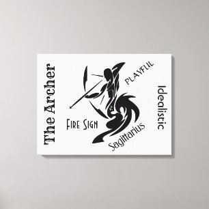 Sagittarius Zodiac-tecken och -symbol Canvastryck