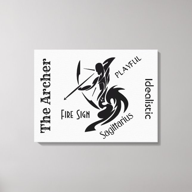 Sagittarius Zodiac-tecken och -symbol Canvastryck (Framsida)