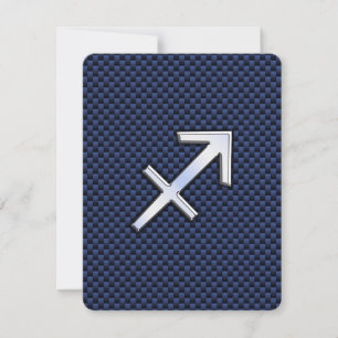 Sagittarius Zodiac-tecken på Blue Carbon Fiber Skr