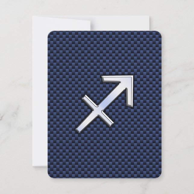 Sagittarius Zodiac-tecken på Blue Carbon Fiber Skr (Framsida)