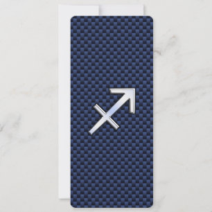 Sagittarius Zodiac-tecken på Blue Carbon Fiber Skr