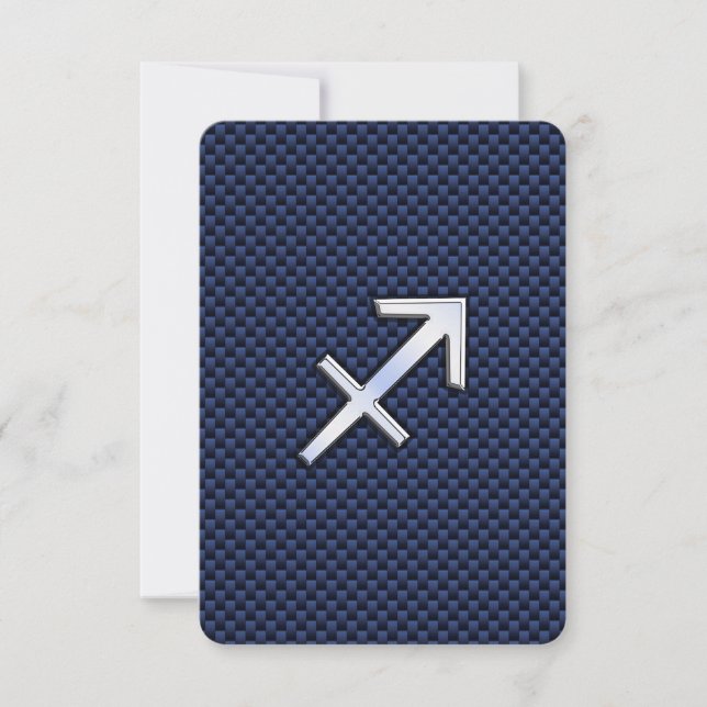 Sagittarius Zodiac-tecken på Blue Carbon Fiber Skr (Framsida)