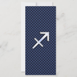 Sagittarius Zodiac-tecken på Blue Carbon Fiber Skr