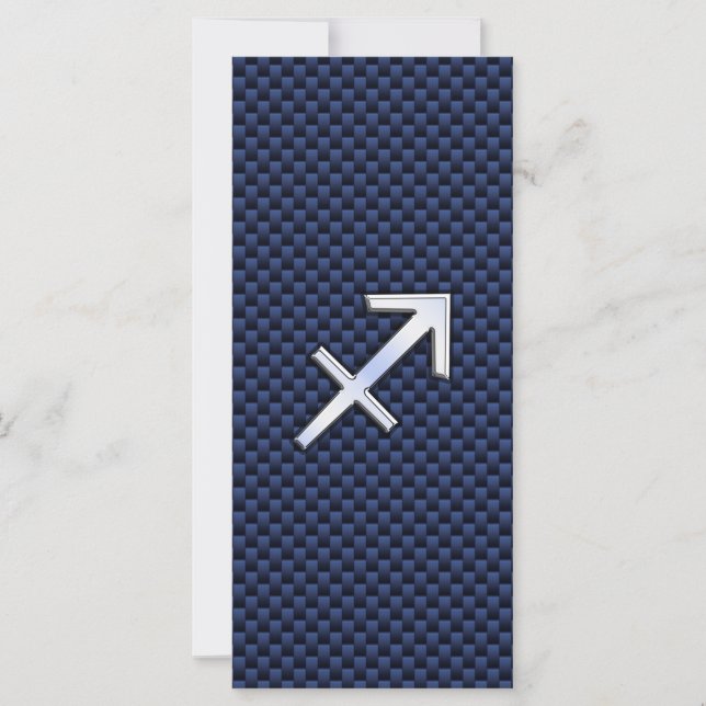 Sagittarius Zodiac-tecken på Blue Carbon Fiber Skr (Framsida)