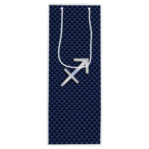 Sagittarius Zodiac-tecken på Blue Carbon Fiber Skr