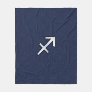 Sagittarius Zodiac-tecken på Blue Carbon Fiber Skr Fleecefilt