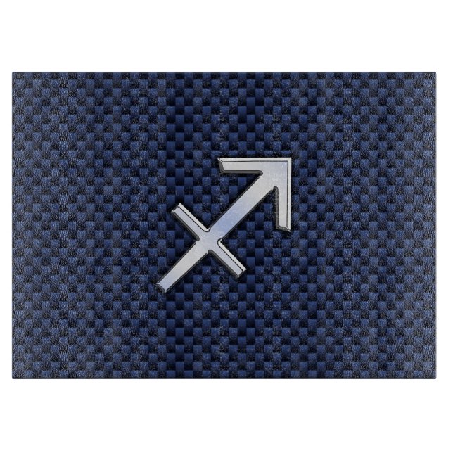 Sagittarius Zodiac-tecken på Blue Carbon Fiber Sti (Framsidan)
