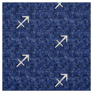 Sagittarius Zodiac-tecken på marin digital kamoufl Tyg