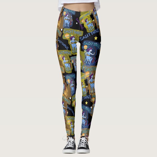 Sagittarius Zodiac- tecken på mobila Leggings (Framsida)