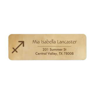 Sagittarius Zodiac-tecken - Returetiketter Returadress Etikett