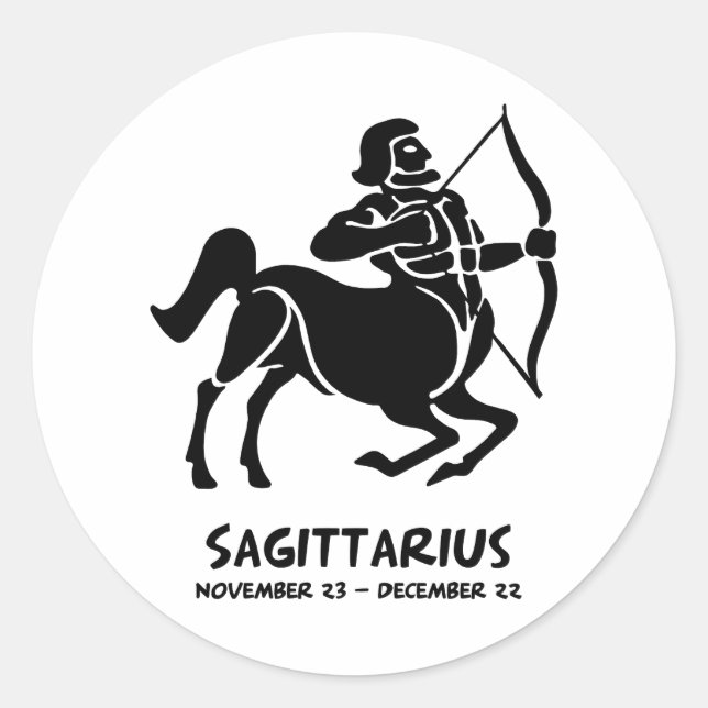 Sagittarius Zodiac-tecken Runt Klistermärke (Framsida)