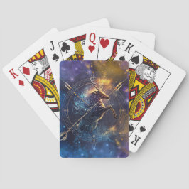Sagittarius Zodiac-tecken Vattenfärgsdesign Casinokort