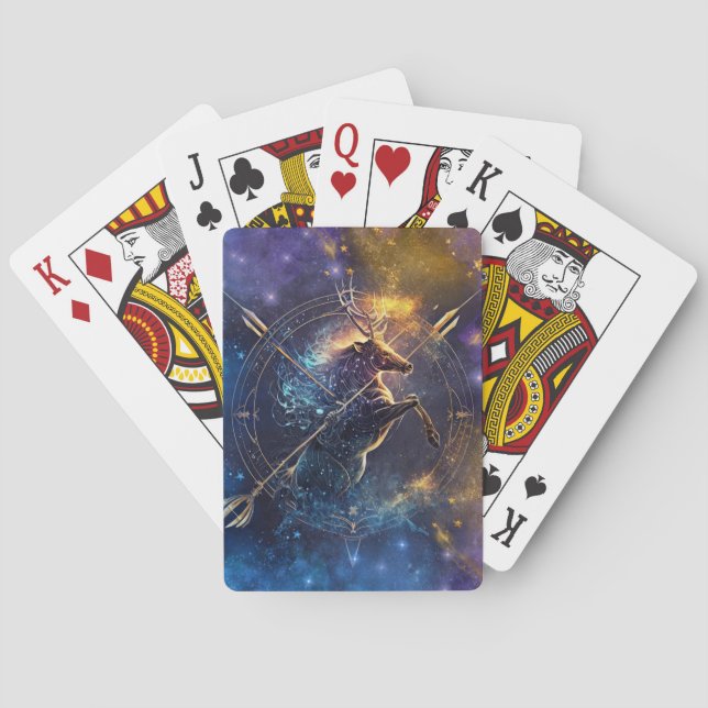 Sagittarius Zodiac-tecken Vattenfärgsdesign Casinokort (Baksidan)