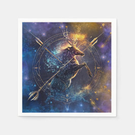 Sagittarius Zodiac-tecken Vattenfärgsdesign Pappersservett