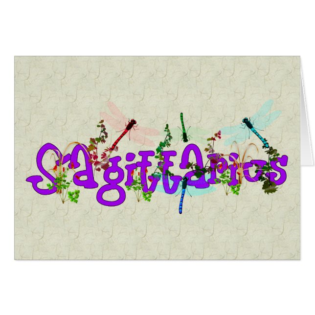 Sagittariusblommor Hälsningskort (Framsidan Horizontal)