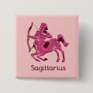 Sagittariusen undertecknar kvadrerar klämmer fast knapp
