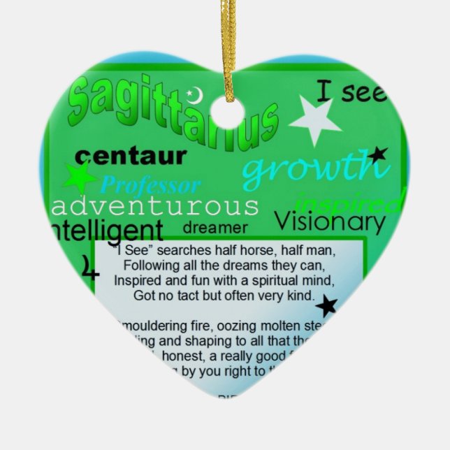 SAGITTARIUSHÄLSNING JULGRANSPRYDNAD KERAMIK (Framsidan)
