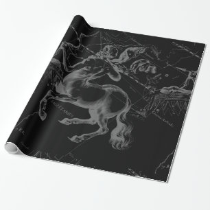 SagittariuskonstellationHevelius karta på svart Presentpapper
