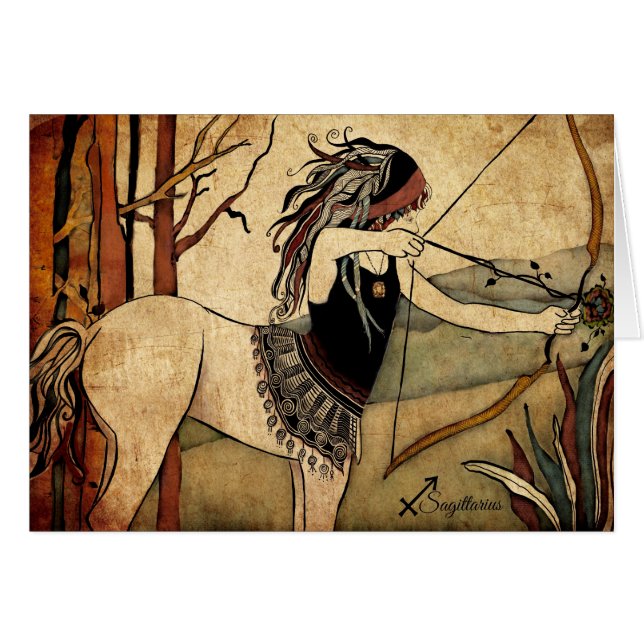 SagittariusZodiac Hälsningskort (Framsidan Horizontal)