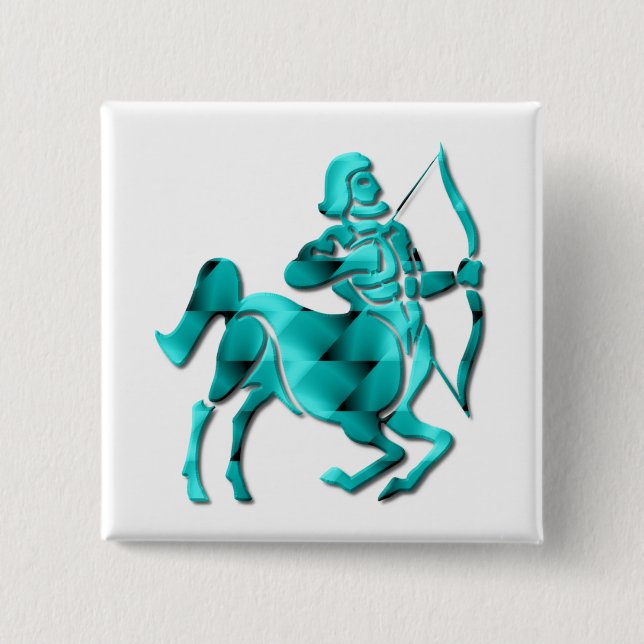 SagittariusZodiac kvadrerar klämmer fast Knapp (Framsida)