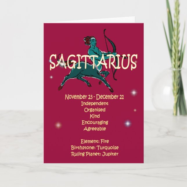 SagittariusZodiacfödelsedag Kort (Framsida)