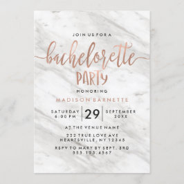 Sägning om bröllopsfest med marmor och roséguld inbjudningar